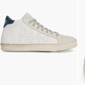 P448 John Mid Sneaker Size 37/7 White Green Cheetah Leather Suede Streetwear